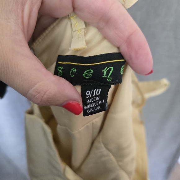 Vtg Y2k Scene Gold Sheer Top Square Neck Prom Dress Gown Size 9/10 - Picture 6 of 7